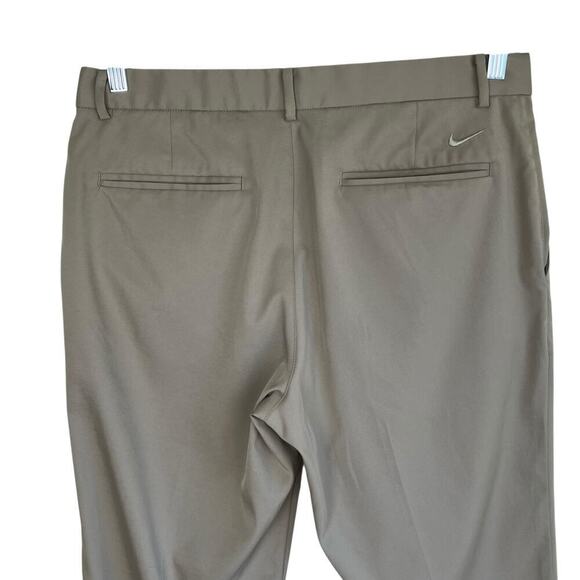 Nike Mens 32x30 Med Dri Fit Performance Golf Pants Chino Flat Front Tan Stretch - Picture 4 of 16